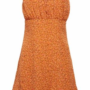 Leith Print Strappy Chiffon Minidress